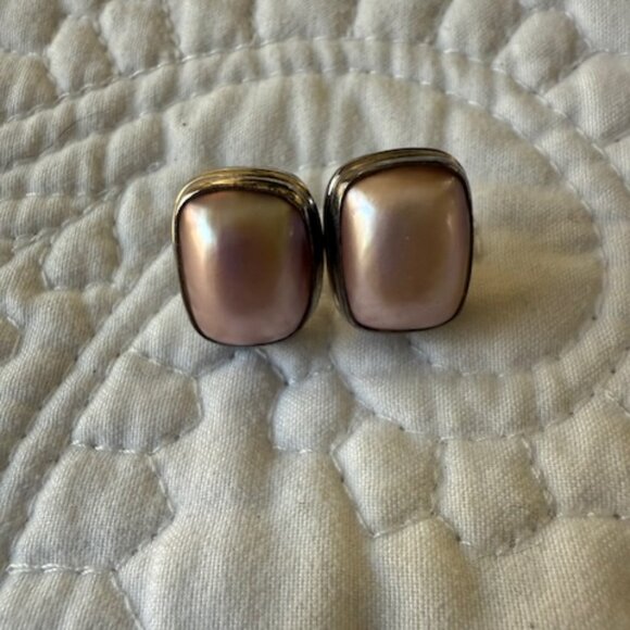925 mother of pearl stud earrings - Picture 1 of 2